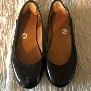 UGG Black leather flats size 7
